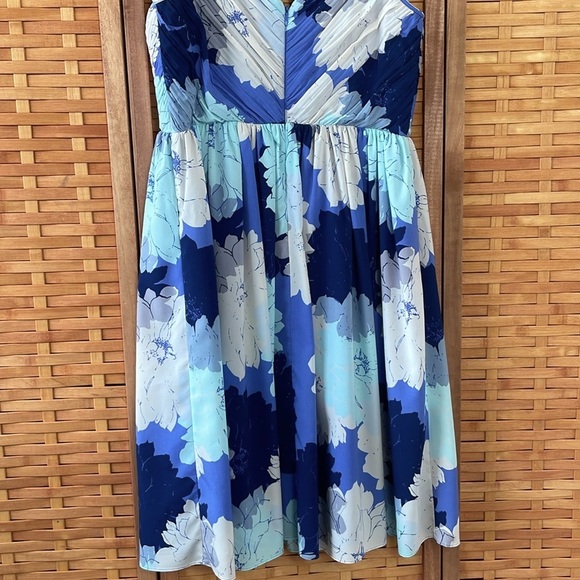 Banana Republic Strappy Crossover Blue Floral Dress - Picture 7 of 7